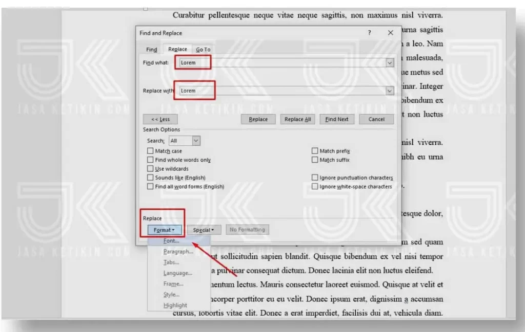 cara cepat mengganti format teks di word