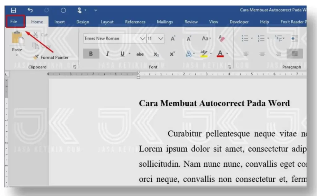 cara menonaktifkan autocorrect di word