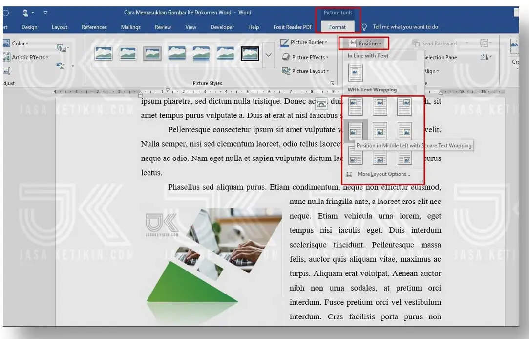 Cara Memasukkan Atau Menyisipkan Gambar Ke Dokumen Word